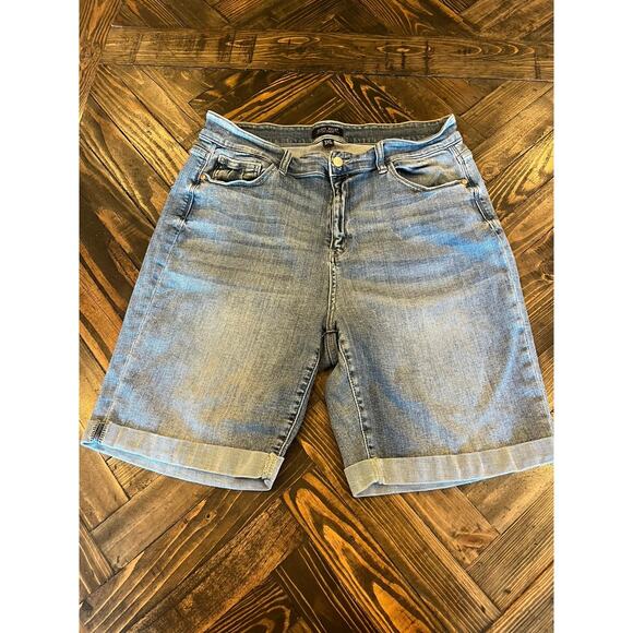 Judy Blue Denim Blue Jean Shorts Women 3XL Jorts Light Bermuda Comfy Stretch - Picture 1 of 10